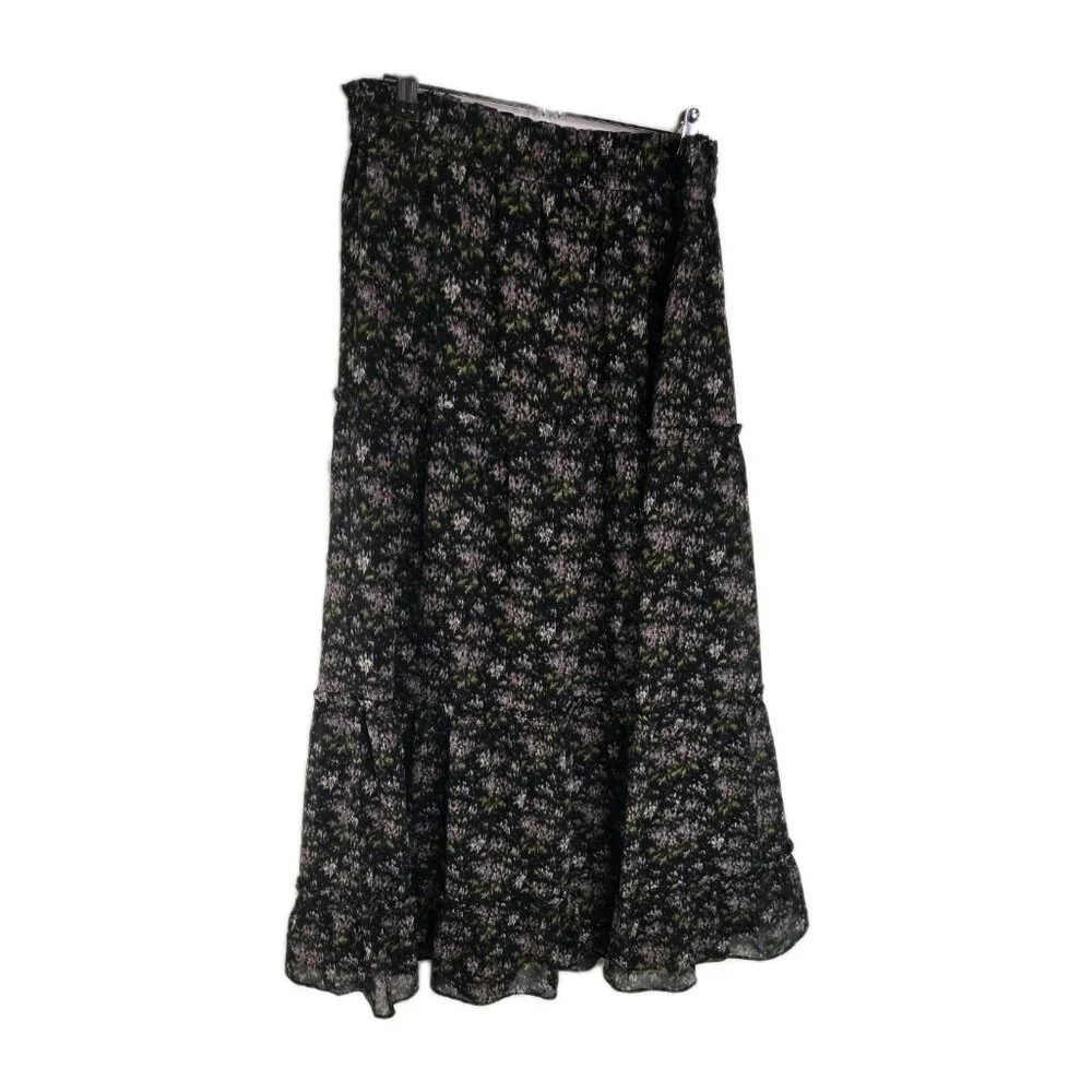 Madewell Crinkle Georgette Tiered Maxi Skirt In Blurred Blooms - Picture 4 of 10